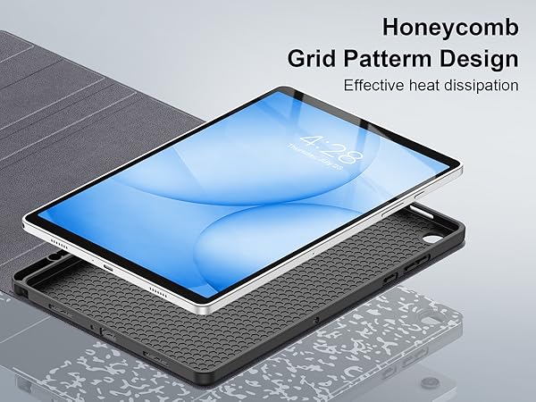 Galaxy Tab A11+ / A11 Plus 11 Inch case with keyboard inner layer with Honeycomb grid pattern
