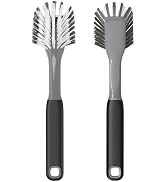 ROSEOK Dish Brush with Built-in Scraper,Kitchen Scrub Brush for Cleaning Dishes,Pots,Non-Stick Pa...