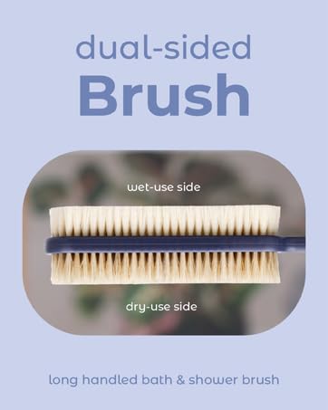 dual sided brush long handed bath shower brush