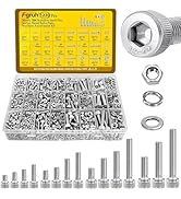 Fgruh 1220PCS M3 M4 M5 M6 Metric Screws Assortment Kit,Hex Socket Head Cap Bolts Nuts and Washers...