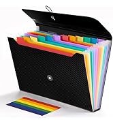 Expanding File Folder, 13 Pockets Accordion File Holder Organizer, A4 Letter Size Paper Document ...