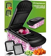 PrepNaturals Vegetable Chopper with Container, Veggie Chopper, Food Chopper & Onion Chopper - Man...