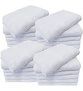 Towels N More 15X25 Hand Towels 24 Pack Lightweight White Soft Small Hand Towels Ring Spun Cotton...