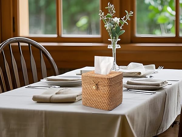 rattan tissue box cover