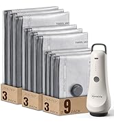 Monalife Travel Vacuum Bags with Rechargeable Electric Air Pump–9 Pack Space Saver Compression Ba...