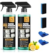 rexibuz 2Pcs All Purpose Degreaser for Car and House,Lemon Scent,Heavy-Duty Cleaning Spray For Ca...