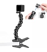 HAFOKO Jaws Flex Clamp Gooseneck Mount for GoPro Golf Record Magnetic Quick Release Flexible Clam...