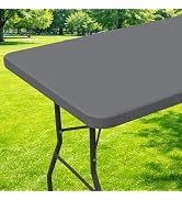 Moosfor Spandex 6 Foot Rectangle Table Cloth, Elastic Fitted Tablecloths for Picnic, Stretch Wash...
