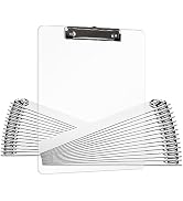 Macroclo Plastic Clipboards Set of 30, Acrylic Clear Clip Board 8.5x11 for Classroom, Students, L...