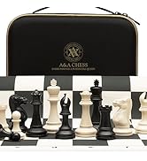 A&A Tournament Chess Set/ 20''x20'' Foldable Silicone Chess Board / 3.75'' King Height Plastic Qu...