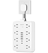 Surge Protector Power Strip(900J) -MCSCN 8 Outlets 6 USB - 15A/1875W - Ultra-Thin Plug & Cord - U...