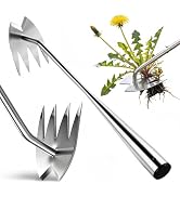LOOHOI Weed Puller Tool, Heavy-Duty Stainless Steel Weeding Tool with Extendable Handle, Portable...