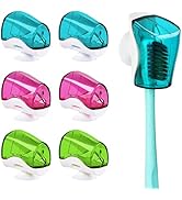 6 Pack Travel Toothbrush Head Covers with Suction Cup Electric and Manual Toothbrush Cover Clip P...