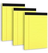 Yellow Legal Pads 8.5 x 11 Note Pads, 3 Pack Colored Notepads 8.5 x 11 Wide Ruled Writing Paper P...