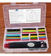 Wire Heat Shrink Tubing Kit + Mini Heat Gun for Shrink Tubing - 328pcs 2:1 Wire Shrink Wrap Tubin...