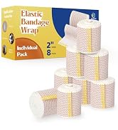 ZJCCTO 8 Pack Elastic Bandage Wrap | 2" Medical Bandage Wrap with Hook-and-Loop Fasteners on Both...