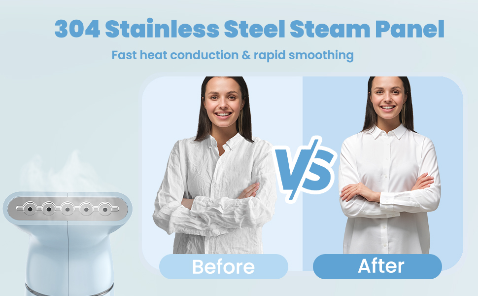The steamer removes wrinkles instantly, refreshing clothes like new!