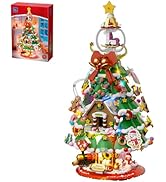 PANTASY Christmas Tree Building Block Set,Large Holiday Model with Built-in LED Lights,Crystal Ba...