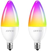 ANWIO Smart Light Bulbs, Smart Candelabra LED Bulb, Smart Chandelier Light Bulbs, 4.9W (40W Equiv...
