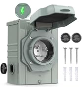 Nilight 50 AMP Generator Power Inlet Box 125/250V NEMA SS2-50P Receptacle Box LED Indicator Pre-d...