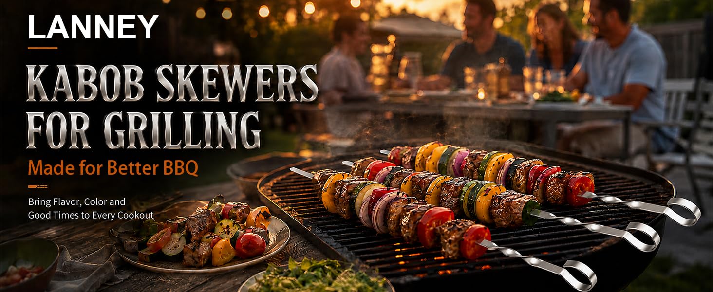 17" Kabob Skewers for Grilling