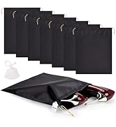 Ewen 11.8x15.7in Black Dust Bags for Shoes, 7 Pack of Dustproof Silk Bags with Drawstring for Sto...