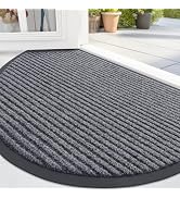 OLANLY Half Circle Front Door Mat Indoor Outdoor Entrance, Waterproof Heavy Duty Doormat, Fade Re...