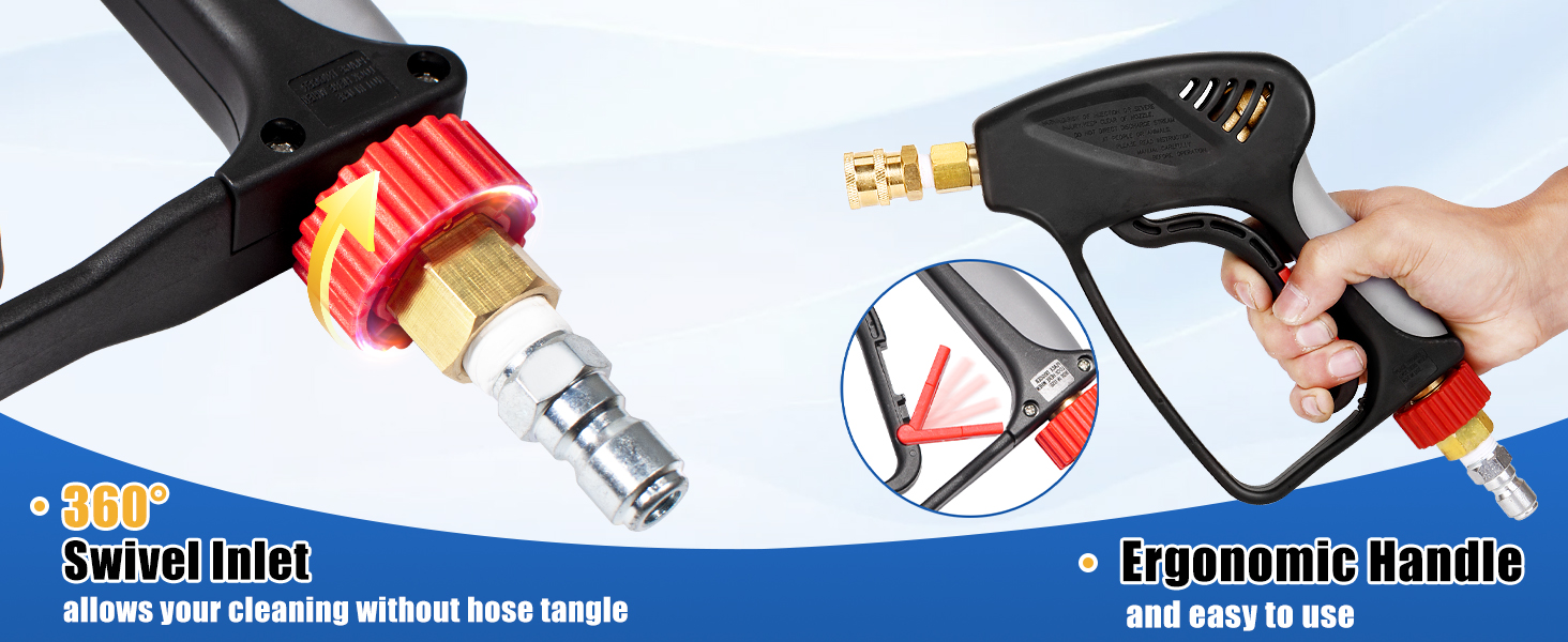 swivel quick connect for pressure washer gun power washer short gun bent wands replacement lance