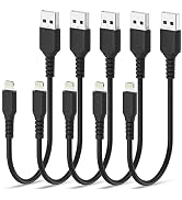 1ft iPhone Charger Cord, 5Pack Apple Short USB A to Lightning Cable 12 inch, MFi Certified Apple ...