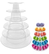 6 Tiered Tray Stand Round Macaroon Tower - Macarons Cookie Tower Display Stand for Food Display C...