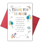Bewoow Heartfelt Thank You Card for Teacher, End Of Year Gifts for Child’s Teachers, Cute Teacher...