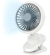 Oscillating Desk Clip on Fan Rechargeable (10000mAh),Small USB Personal Fans,6-Inch Portable Quie...