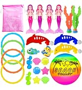 JOINBO 24 Pcs Diving Pool Toys for Kids Ages 3-12 Set with Storage Bag,Pool Games Summer Swim Wat...