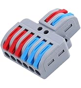 NineLeaf 10PCS Splice Electrical Connectors, 2 in 6 Out DIY Mini Wiring Cable Connector Block Com...