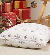Topfinel Christmas Snowflakes Sequins Throw Pillow Covers, Xmas Plush White Pillow Covers