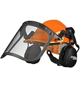COOLJOB 3 in 1 Chainsaw Helmet with Metal Mesh Face Shield, Adjustable Ear Muffs for Hearing Prot...