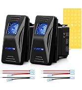 ULITECO 5PIN SPST Rocker Switches, 12V/20A 24V/10A LED Interior Light Switch IP68 Waterproof On/O...