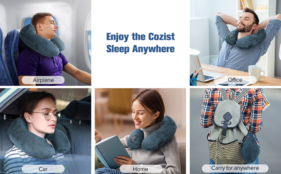 inflatable neck pillow for traveling on plane