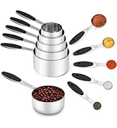Joyhill Stainless Steel Measuring Cups and Spoons Set of 10 Piece, Nesting Metal Measuring Cups S...