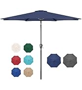 HealSmart 9ft Patio Push Button Tilt/Crank, Outdoor Table Market Yard Umbrella with 8 Sturdy Ribs...
