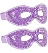 2-Pack Cooling Eye Mask - Reusable Gel Cold Eye Mask with Plush Backing for Puffiness, Headache, ...