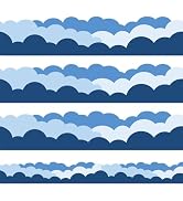 JarThenaAMCS Blue Sky Clouds Bulletin Board Border Clouds Shape Die Cut Trim Border Roll for Back...