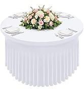 Smiry Round Spandex Tablecloth, Elastic Fitted Washable Tablecloths for 60 Round Tables, Waterpoo...