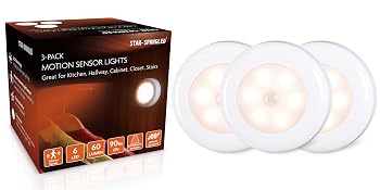 LED Motion Sensor Lights, Stick on Lights, Puck Lights, Closet Lights,Night Lights, STAR-SPANGLED