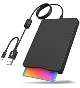 Wbacon Floppy Disk Reader, 3.5 inch External Floppy Disk Drive with USB Type-C, Portable FDD Flop...