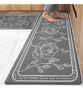 ROTTOGOON Kitchen Floor Mat Set of 2, Cushioned Anti Fatigue Mat 17"x47"+17"x29", Non-Slip Waterp...