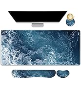 ArtSo Gaming Mouse Pad Extended, Keyboard Wrist Rest Pad & Wrist Support Abstract Mousepad Set, N...