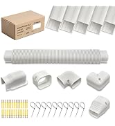 WISSCOOL 3" 10 Ft Mini Split Line Set Cover with Flexible Duct, PVC Mini Split Cover Kit for Cent...
