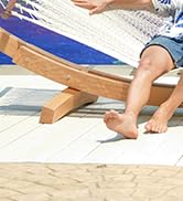 Lazy Daze Hammocks 2 Person Caribbean Rope Hammock with Wood Stand, 10.5FT Polyester Hammock with...