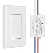 Suraielec Wireless Remote Light Switch, No Wiring, No WiFi, 100ft RF Range, Pre-Programmed, Expan...